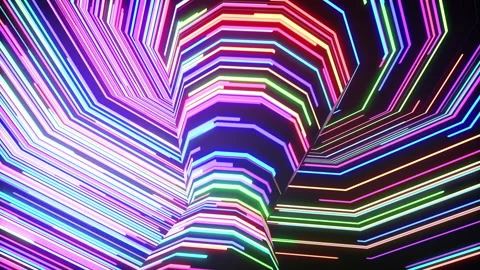 Abstract 3D space with dynamic glow surface Video stock 186671519