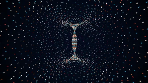 Abstract 3D space with dynamic rotating glow shapes Stock Footage 248374765