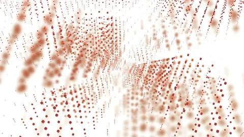 Abstract 3D space with rays of dots and colored reflections. Design. Movement of Stock Illustration
