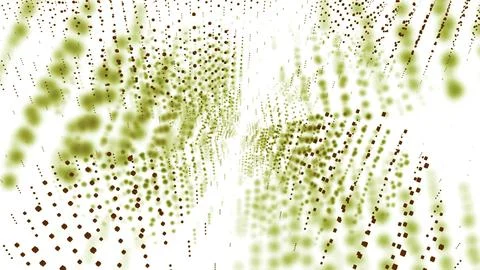 Abstract 3D space with rays of dots and colored reflections. Design. Movement of Stock Illustration