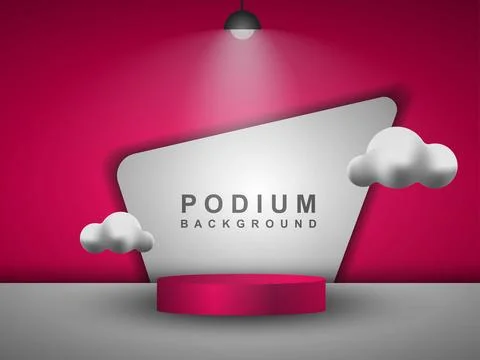 Abstract 3D space, realistic cylindrical podium with arch shape background... Stock Illustration