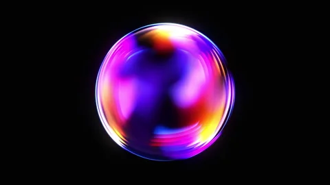 Abstract 3d sphere background with bright neon gradients and light reflections Stock Footage 343418520