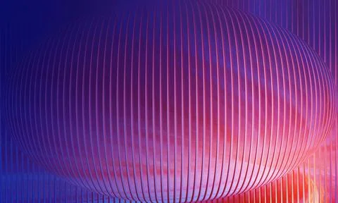 Abstract 3D Sphere Background with Purple and Blue Neon Vertical Lines 스톡 일러스트
