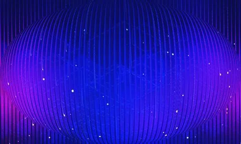 Abstract 3D Sphere with Blue and Purple Neon Glow and Digital Particles 스톡 일러스트