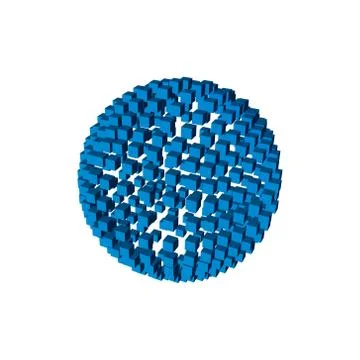 Abstract 3d sphere from cubes.Vector illustration. Stock Illustration