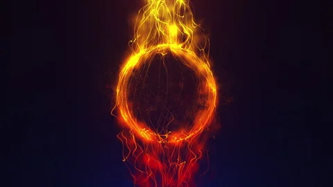 Abstract 3d sphere of energy rays and particles in the Universe. Animated 3d orb Video stock 269184847