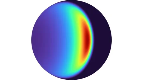 Abstract 3D sphere heat map animation showing dynamic glowing thermal gradient Stock Footage 339224252