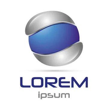 Abstract 3d sphere logo Stock Illustration