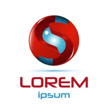 Abstract 3d sphere logo Stock Illustration