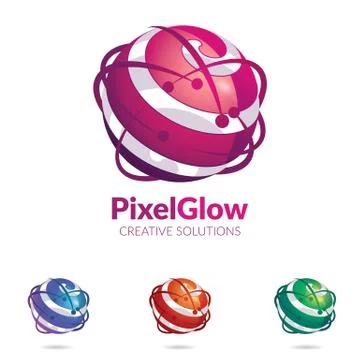 Abstract 3D sphere logo Ilustración de archivo