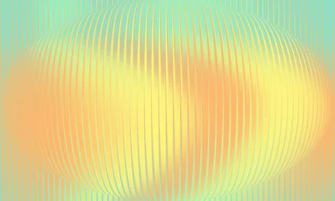 Abstract 3D sphere with metallic vertical stripes on a textured teal backgr.. Stockillustratie