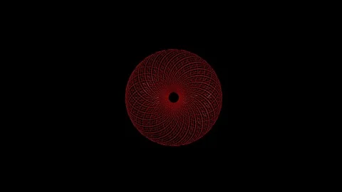 Abstract 3d sphere moves slowly on a black background Stock Footage 82614685
