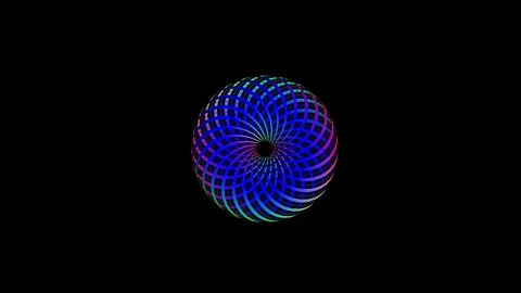 Abstract 3d sphere moves slowly on a black background Stock Footage 82614720