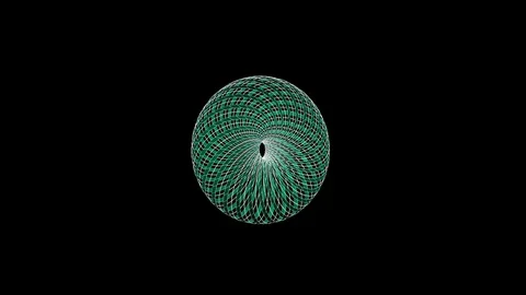 Abstract 3d sphere moves slowly on a black background Stock Footage 82697895