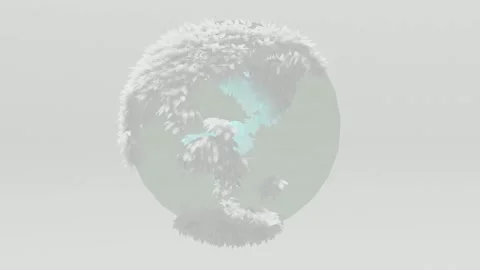 Abstract 3D Sphere with Organic Foliage Texture Stock Footage 331049558