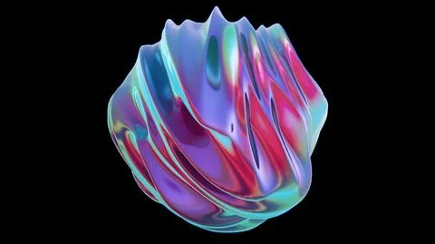 Abstract 3d sphere shape bubble blob funky retro disco pop groovy pastel Stock Illustration