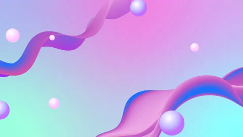Abstract 3d sphere shapes and gradient waves loop animation. Modern background Stock Footage 194732053