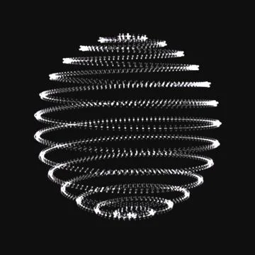 Abstract 3D sphere spiral shape Stock Illustration