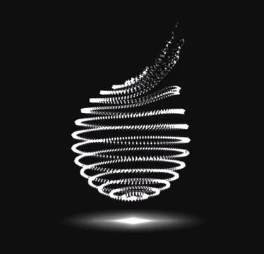 Abstract 3D sphere spiral shape Stock Illustration