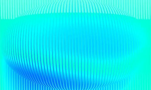 Abstract 3D sphere with vertical blue and cyan stripes on a geometric gradi.. Stockillustratie