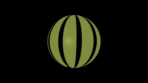 Abstract 3D Sphere with Vertical Stripes Color Changing Loop Видео 337324663