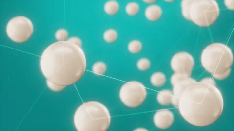 Abstract 3D spheres floating background, beauty skin care serum or molecule Stock Footage 337191073