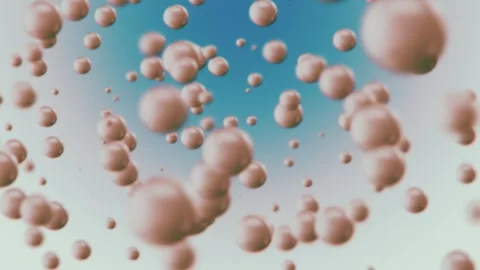 Abstract 3D spheres floating background, beauty skin care serum or molecule Stock Footage 337191086