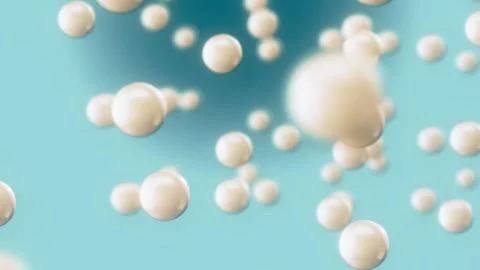 Abstract 3D spheres floating background, beauty skin care serum or molecule Stock Footage 337200145