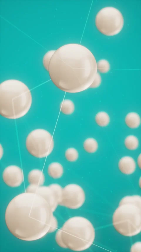 Abstract 3D spheres floating vertical background, beauty skin care serum phone Stock Footage 337192055