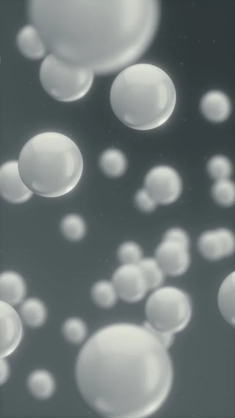 Abstract 3D spheres floating vertical background, beauty skin care serum phone Stock Footage 337192065