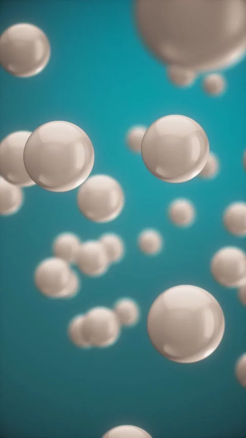 Abstract 3D spheres floating vertical background, beauty skin care serum phone Stock Footage 337192076