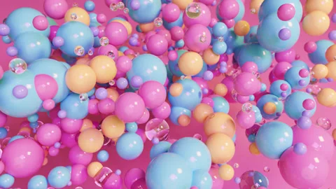 Abstract 3d spheres loop animation. Modern bright background Video stock 259658569