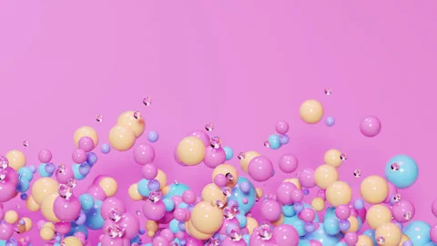 Abstract 3d spheres loop animation. Modern bright background, Copy space Stock Footage 261074725