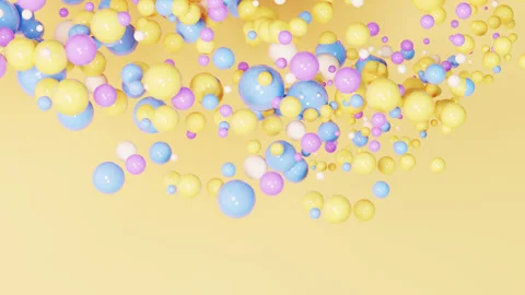 Abstract 3d spheres loop animation. Modern bright background, Copy space Video stock 266517940