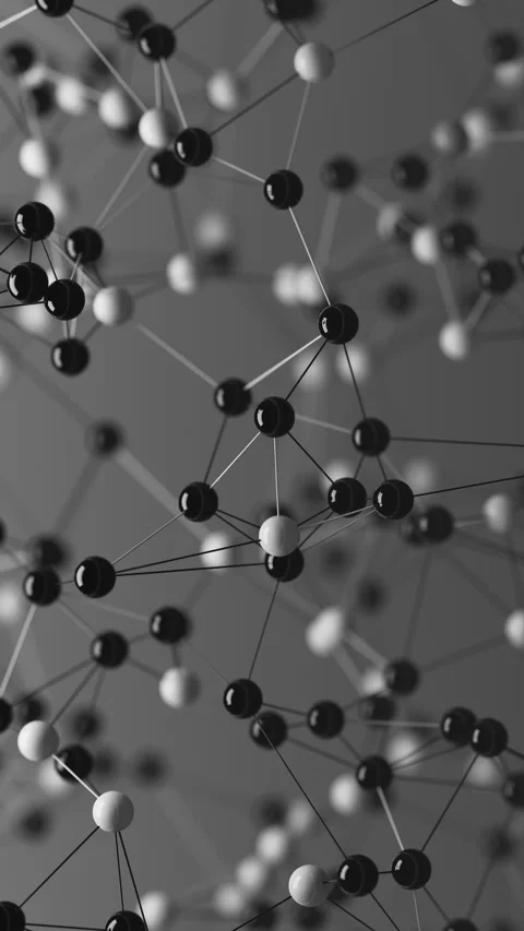 Abstract 3D spheres network symbolizing molecules, science, and technology. Stock Footage 317499429