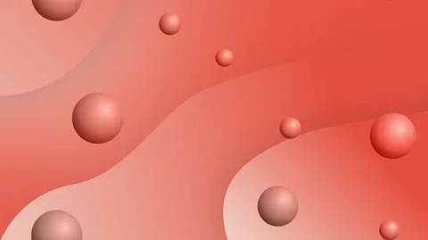 Abstract 3D Spheres on Orange Gradient Background with Dynamic Curves Vídeo Stock 341919422