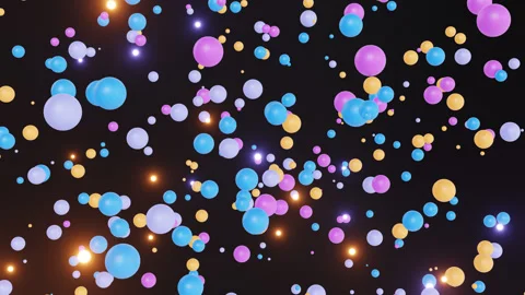 Abstract 3d spheres,  particles, bubbles loop animation. Modern dark background Stock Footage 245929366