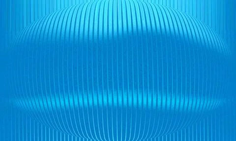 Abstract 3D spherical orb design in vibrant electric blue with vertical sla.. Stock Illustration