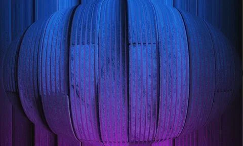 Abstract 3D Spherical Structure with Straight Vertical Slat Texture and Blu.. 스톡 일러스트