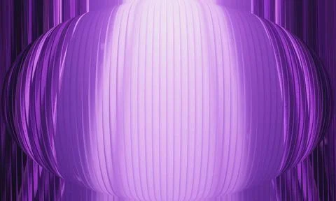 Abstract 3D Spherical Structure with Vertical Ribbed Texture and Bright Cen.. Stock Illustration