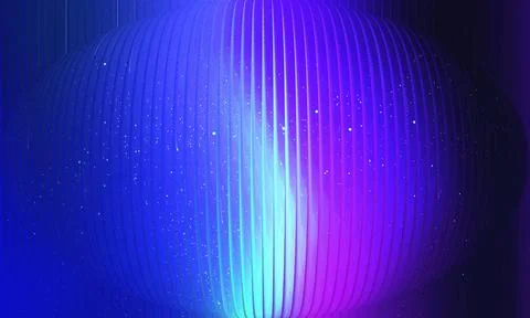 Abstract 3D Spherical Structure with Vertical Ribbed Texture and Shimmering.. Stock-Illustration