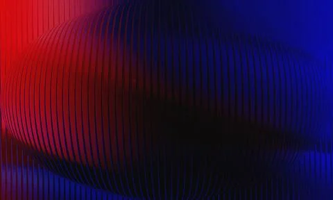 Abstract 3D Spherical Structure with Vertical Ribbed Texture and Dark Red a.. 스톡 일러스트