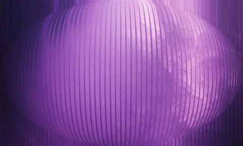 Abstract 3D Spherical Structure with Vertical Slat Texture and Lavender Pur.. Stock-Illustration