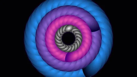 Abstract 3D spiral animation with rotating color rings 動画素材 346157798