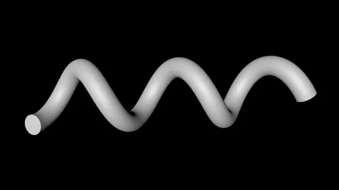 Abstract 3d spiral shape isolated on alpha channel, seamless loop Stock Footage 77040503