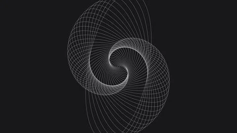 Abstract 3d spiral wireframe design on black background Stock Illustration