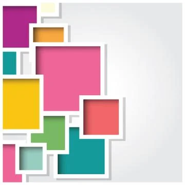 Abstract 3d square background, colorful tiles, geometric, vector illustration Stock Illustration