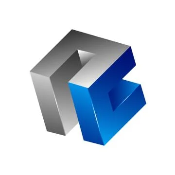 Abstract 3d square logo design, Corner geometric shape, symmetric symbol, squ Stock Illustration