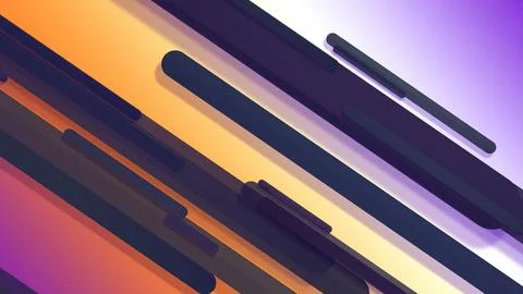 Abstract 3D striped lines with neon purple and orange glow create a dynamic.. Stock Illustration