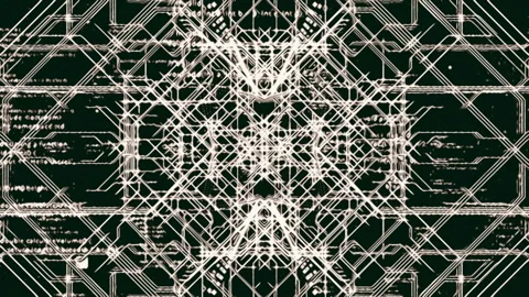 Abstract 3d stripped pattern of many crossed white lines on a black background Stock Footage 249548749